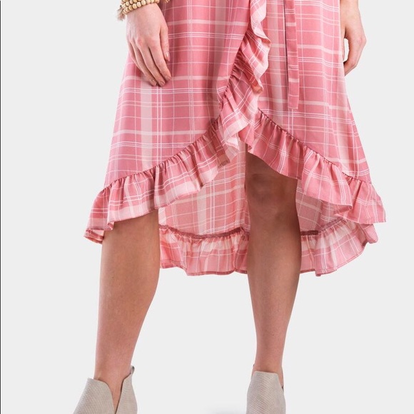 NWT Leticia Plaid Wrap Dress - Picture 3 of 12